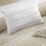 Chic Home Emma Bedding Comforter, Seersucker Fabric with Striped Design, 8 Pieces Comforter Set Beige