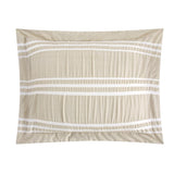 Chic Home Emma Bedding Comforter, Seersucker Fabric with Striped Design, 4 Pieces Comforter Set Beige