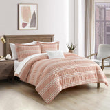 Chic Home Emma Bedding Comforter, Seersucker Fabric with Striped Design, 8 Pieces Comforter Set Blush Pink