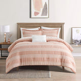 Chic Home Emma Bedding Comforter, Seersucker Fabric with Striped Design, 4 Pieces Comforter Set Blush Pink