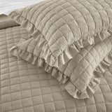 Chic Home Revel 3 Pieces Quilt Set, Diamond Stitched Crinkle Crush, Bedding Quilts Beige