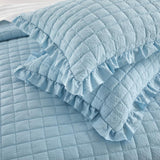 Chic Home Revel 3 Pieces Quilt Set, Diamond Stitched Crinkle Crush, Bedding Quilts Blue