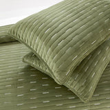 Chic Home Castiel 7 Pieces Quilt Set, Contemporary Stitched Embroidery, Bedding Quilts Green