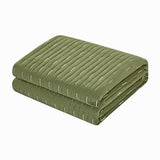 Chic Home Castiel 7 Pieces Quilt Set, Contemporary Stitched Embroidery, Bedding Quilts Green