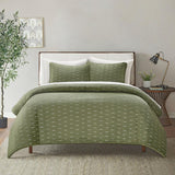 Chic Home Castiel 7 Pieces Quilt Set, Contemporary Stitched Embroidery, Bedding Quilts Green