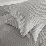 Chic Home Sianna 3 Pieces Quilt Set, Contemporary Geometric Diagonal Stripe Design, Bedding Quilts Grey