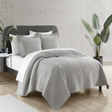 Chic Home Sianna 3 Pieces Quilt Set, Contemporary Geometric Diagonal Stripe Design, Bedding Quilts Grey