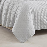 RT Designers Collection Cayla 3 Pieces Washed Pinsonic Lightweight Quilts Set For Bedding Silver