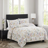 RT Designers Collection Melrose Mystic 3-Pieces Elegant Stitched Quilt Set OB Multicolor