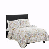 RT Designers Collection Melrose Mystic 3-Pieces Elegant Stitched Quilt Set OB Multicolor