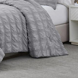 Ramallah Eliza Seersucker Comforter Set - Grey