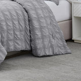 Ramallah Eliza Seersucker Comforter Set - Grey