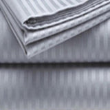 Embossed 1800 Series Wrinkle Resistant Stripe All Season Bed Sheet Set Gray by Plazatex