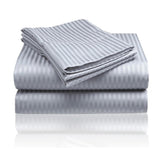 Embossed 1800 Series Wrinkle Resistant Stripe All Season Bed Sheet Set Gray by Plazatex