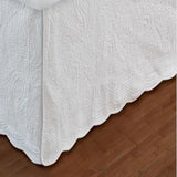 Greenland Home Fashion Paisley Quilted Bed Skirt 18" - White