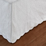 Greenland Home Fashion Paisley Quilted Bed Skirt 18" - White