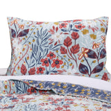 Barefoot Bungalow Perry Floral Print Reversible Perfect Pillow Sham - Multicolor