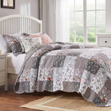 Greenland Home Fashions Barefoot Bungalow Giulia Comfortable Quilt Set - Gray