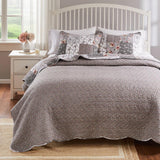 Greenland Home Fashions Barefoot Bungalow Giulia Comfortable Quilt Set - Gray