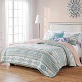 Barefoot Bungalow Phoenix Quilt and Pillow Sham Set - Turquoise