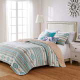 Barefoot Bungalow Phoenix Quilt and Pillow Sham Set - Turquoise