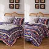 Greenland Home Fashions Marsha Quilt and Pillow Sham Set - Blue