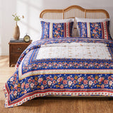 Greenland Home Fashions Marsha Quilt and Pillow Sham Set - Blue