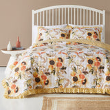 Greenland Home Somerset Ruffled Country Gingham Quilt Set