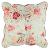 Greenland Home Antique Rose Floral Print Decorative High-Quality 2-Piece Pillow Set with Removable Covers - Each 18"x18" Blue