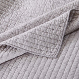 Greenland Home Fashions Monterrey Finely Stitched Quilt Set  Classic Solid Color Style  Machine Quilted Gray