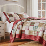 Greenland Home Fashion Oxford Luxurious High Quality Quilt Set Including Pillow Sham Red