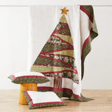 Greenland Home Fashions Christmas Tree Heirloom-Quality Patchwork and Applique Snowflake Quilt Set Holiday