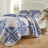 Greenland Home Fashions Reversible Rustic Log Cottage Cabin Motifs Cotton Face Microfiber Back Quilt Set 2-Piece Calico