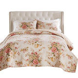 Greenland Home Fashions Grace Stunning Floral Design Luxurious Modern Ultimate Comfort 3-Piece Quilt Set Buttercup