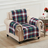 Greenland Home Fashions Cardinal Plaid Luxurious Modern Design Furniture Protector Red