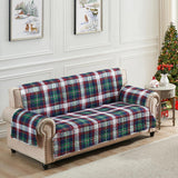 Greenland Home Fashions Cardinal Plaid Luxurious Modern Design Furniture Protector Red