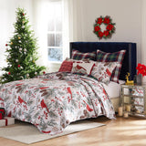 Greenland Home Fashions Cardinal Plaid Luxurious Modern Design Quilt Set Red