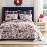 Greenland Home Fashions Cardinal Plaid Luxurious Modern Design Quilt Set Red