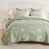 Greenland Home Fashions Olivia Luxurious Modern Design Quilt Set Mint