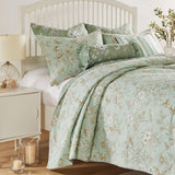 Greenland Home Fashions Olivia Luxurious Modern Design Quilt Set Mint