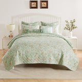 Greenland Home Fashions Olivia Luxurious Modern Design Quilt Set Mint