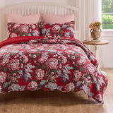 Greenland Home Fashions Millie Luxurious Modern Design Quilt Bedding Set Garnet