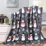 Plazatex MicroPlush Gray Printed Holiday Throw Blanket - 50x60", Multi