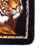 Shavel Hi Pile High Quality Luxurious And Incredibly Soft Warm Snuggly Throw Jumbo 60x80" - Tiger With Border