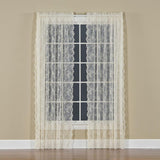 Saturday Knight Ltd Petite Fleur Collection High Quality And Lace Fresh Flowers Window Panel - Ivory