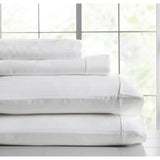 Knightsbridge 600 Thread Count Jacquard Herringbone Sheet - 4 Piece Set - White