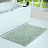 Knightsbridge Beautiful Circle Design Premium Quality Year Round Cotton With Non-Skid Back Bath Rug Sage