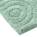 Knightsbridge Beautiful Circle Design Premium Quality Year Round Cotton With Non-Skid Back Bath Rug Sage