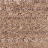 Knightsbridge Luscious Textured Striped All Season Soft Plush Cotton Reversible & Soft Bath Rug Natural