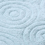 Knightsbridge Beautiful Circle Design Premium Quality Year Round Cotton With Non-Skid Back Bath Rug Light Blue